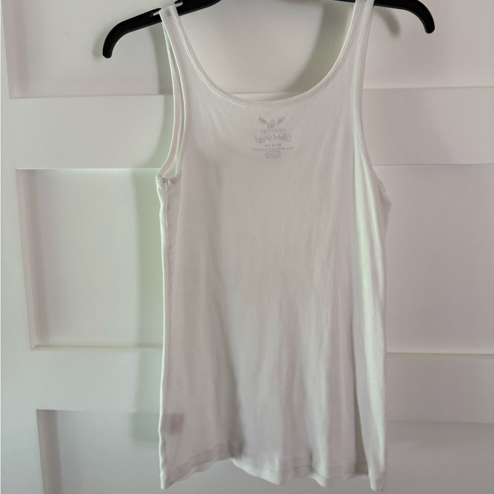 Faded Glory Classic White Cotton Tank Top Medium - Picture 3 of 5